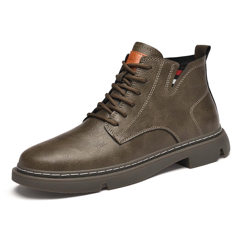 Men's Genuine Leather Casual Shoes Winter Velvet High Top Workwear Shoes Fashionable and High-quality Oxford Shoes for Men‘s