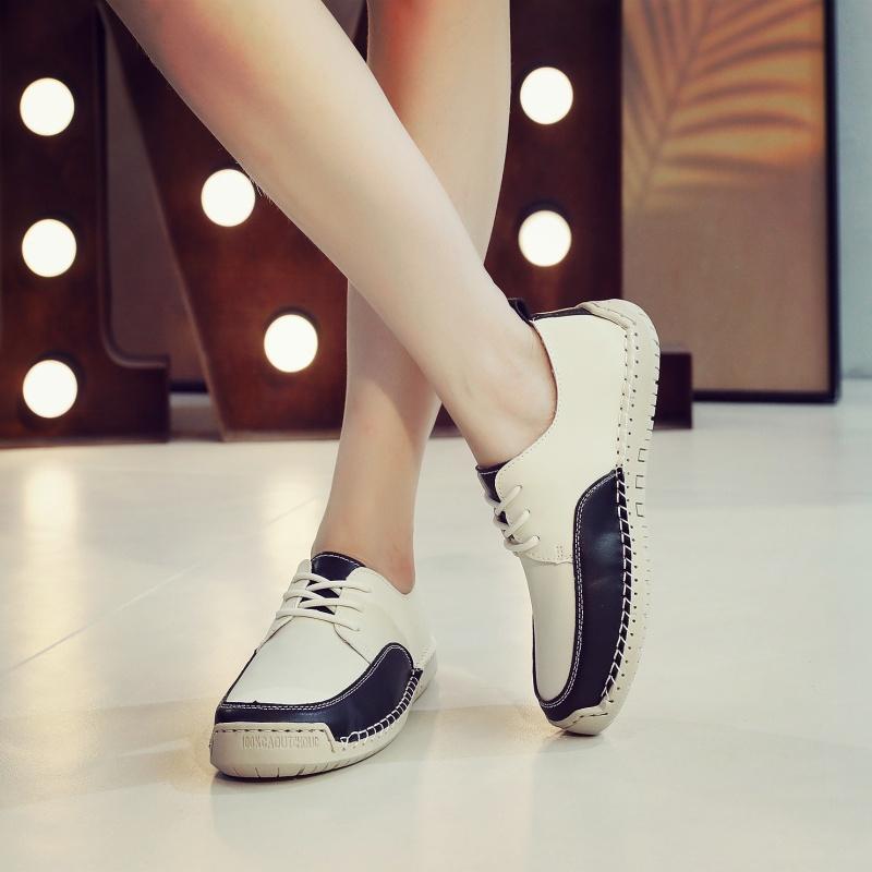 New Women's Flat Shoes Fashion Women Loafer Outdoor Slip On Women Shoes High Quality Leather Casual Shoes  Mujer Sneakers