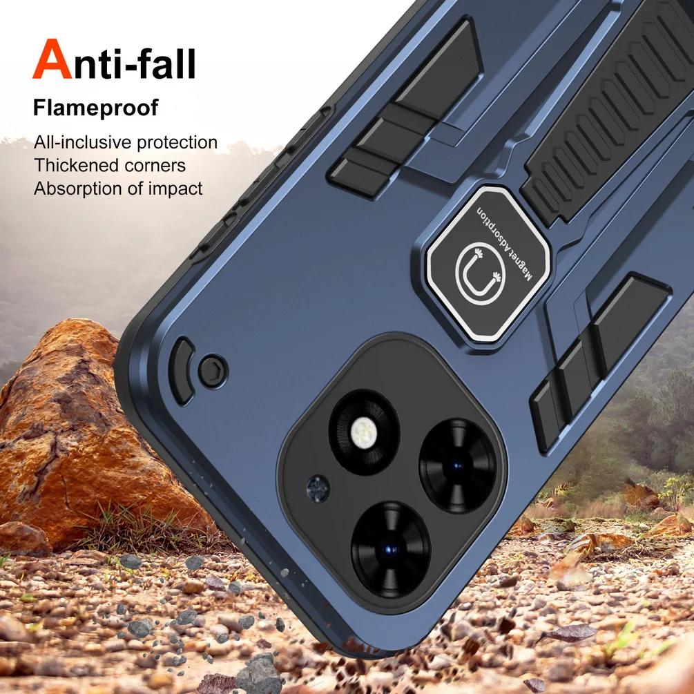 Shockproof Fall Support Armor Shell For Tecno Spark Go 2024 2023 2022 Spark 20 20C 10 10C Pro 9 9T 8C Camon 20 Pro 19 18P 4G 5G