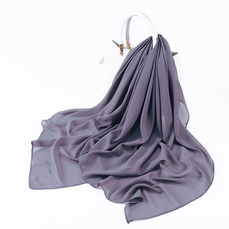 Muslim Chiffon Hijab Scarf for Women Big Solid Color Head Wrap for Women Hijabs Scarves Ladies Muslim Veil Jersey Hijabs Turban