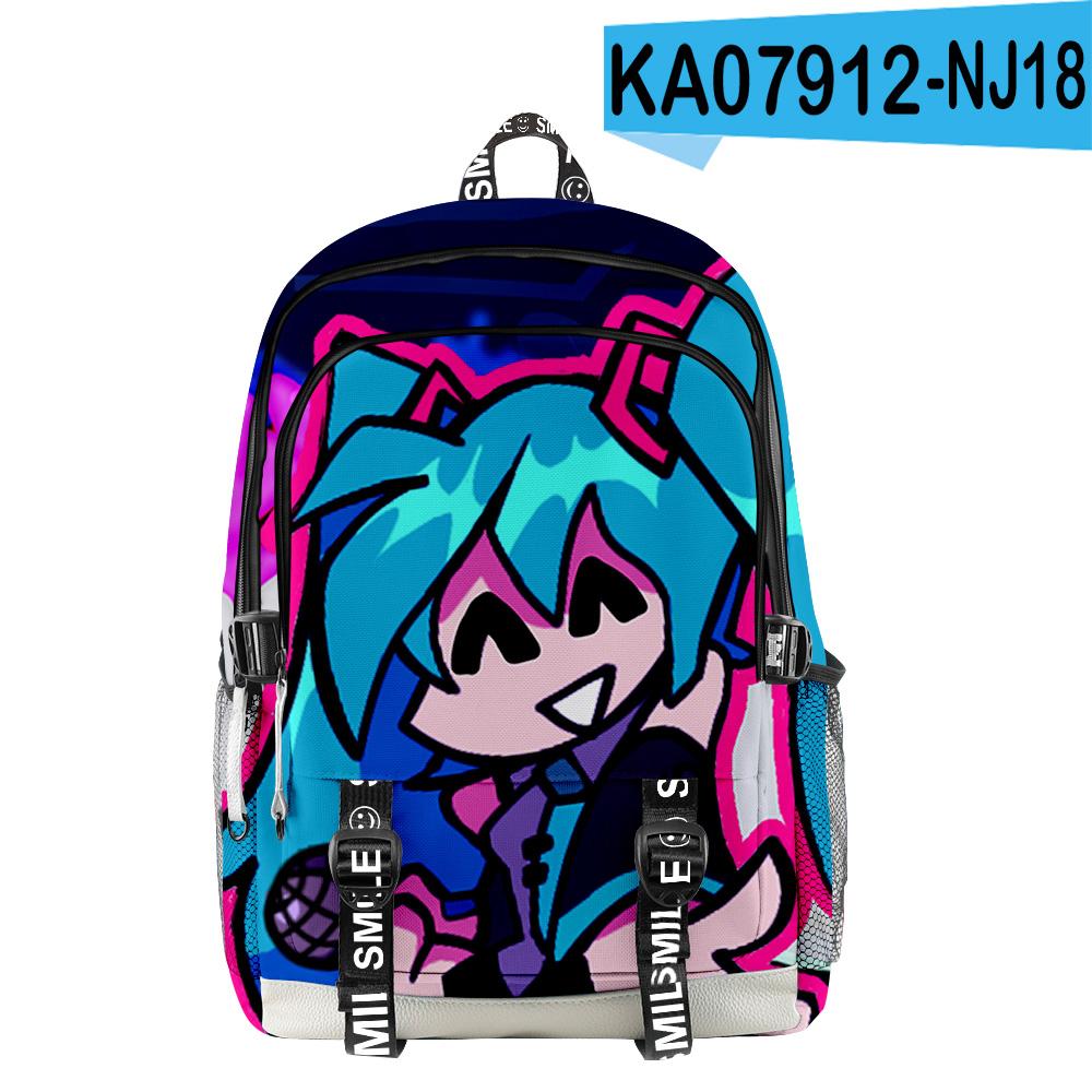 Cartoon Youthful School Bags Unisex Friday Night Funkin Travel Bags 3D Print Oxford Waterproof Notebook multifunction Backpacks