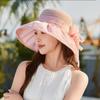 Women's Summer Bright Color Bow Sun Hat - Korean Style Fashionable, Elegant, and Versatile Sun Protection Bucket Hat