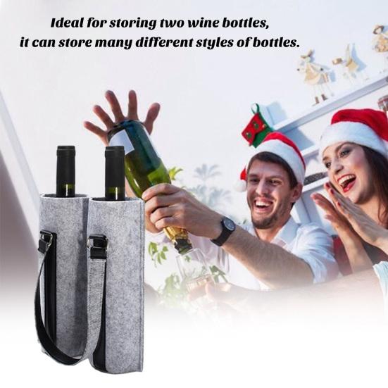 Wine Carrier Tote Bag with Handle Fall Prevention Champagne Beer Beverage Bottle Packaging Bag Felt Handbag