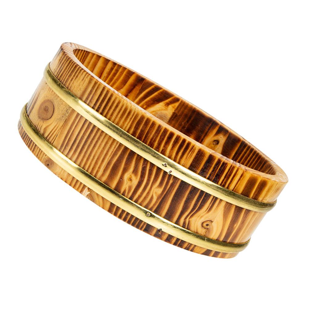 

Японское деревянное ведро для суши, поднос для еды, бибимпаб, приготовление пищи, деревянный контейнер для смешивания риса, кухонное хранение 28 см