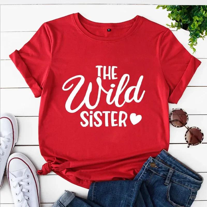 Family Reunion Women Clothes Funny Matching Sisters Print T Shirt Tee Basic Harajuku Ulzzang Y2K Top Weekend Graphic Red Tshirt