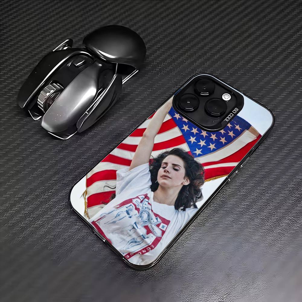 

L-Lana del rey Singer Phone Case For iPhone17,16,15,14,13,12,11 Plus,Pro Max Colored Silver Plated Inside Cover iPhone12