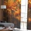 Cortinas de Janela Gradiente de Botão de Flor Girassol Para Sala de Estar Quarto Cozinha Chiffon Transparente Tratamento de Janela