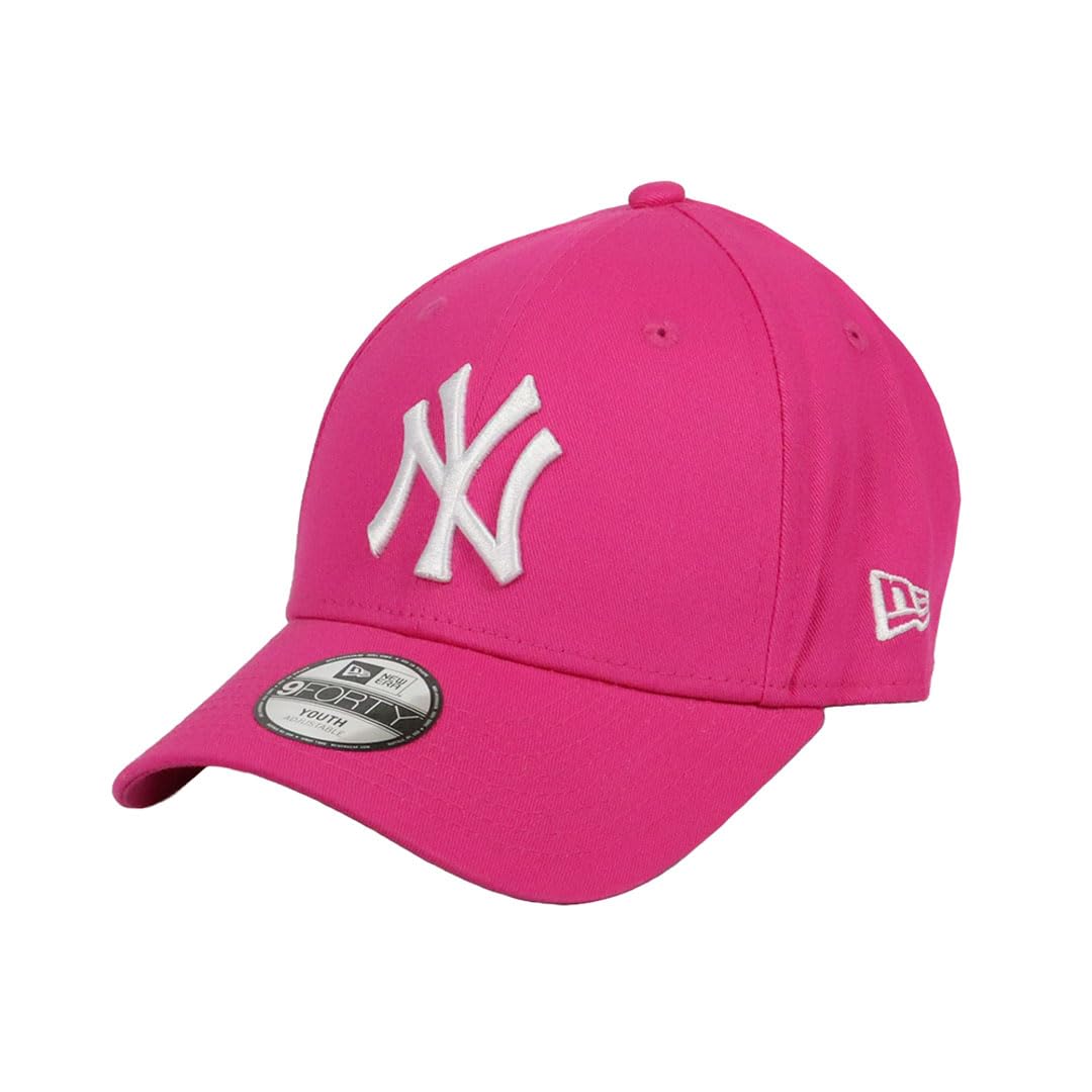

New Era Детская кепка YOUTH 9FORTY 99HeadwearShop Наклейка для мальчиков и девочек Кепка Детская бейсболка с логотипом MLB New York Yankees Яркий розовый [Товар]