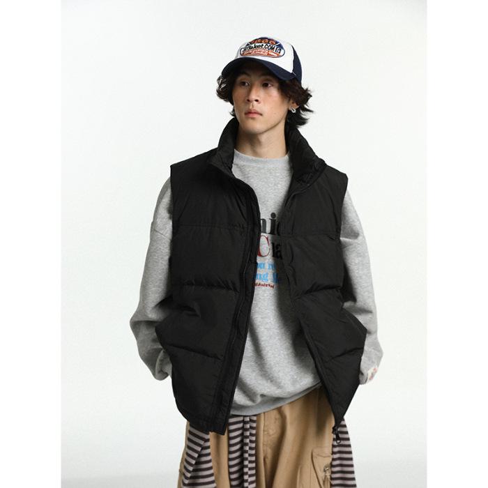 2025 Autumn/Winter Casual Pure Color Warm Down Vest Cape