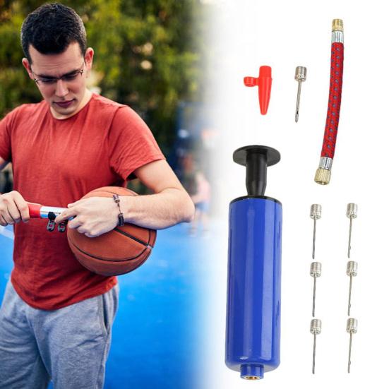 Portable Ball Hand Pump Kit Sports Ball Air Inflator with 7 Needles 1 Nozzle And Extension Hose for Balloon Basketball Football Yoga Balls