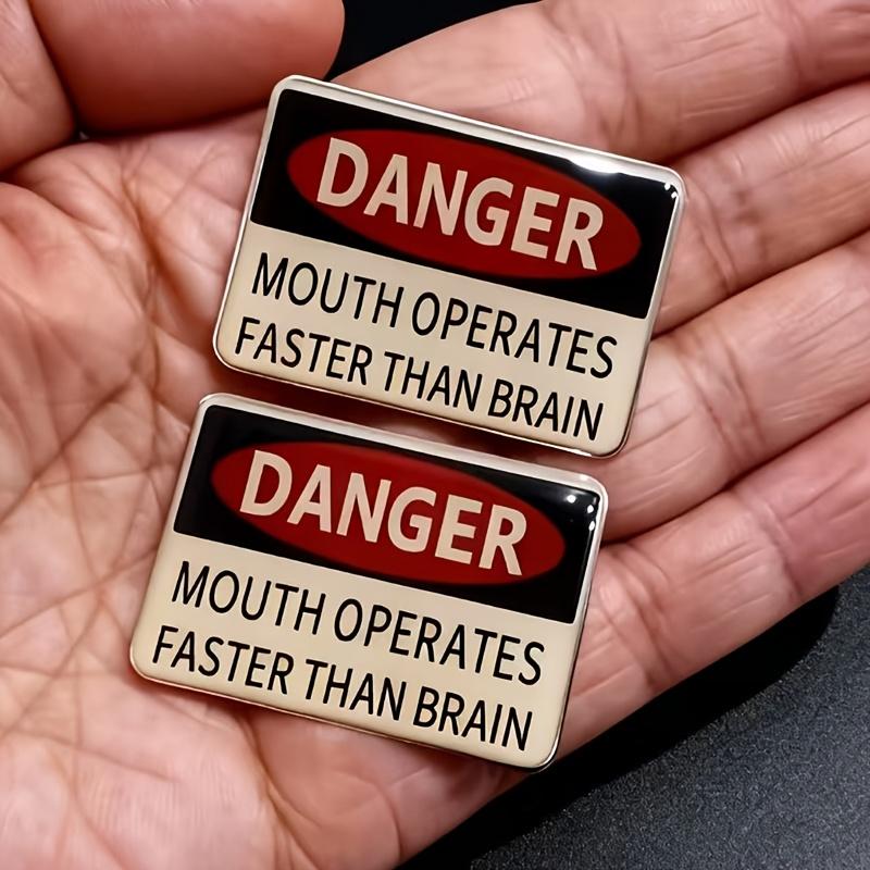 

2pcs Funny Mouth Operates Faster Than Brain Sticker Emblem Badge Decal Car Replacement for Universal Vehicle SUV Motorcycle Bike серый