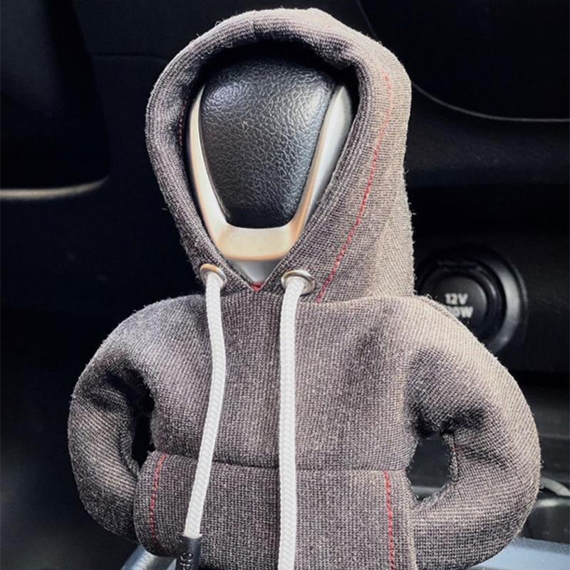 Gear Shift Knob Hoodie Cover Black Polyester