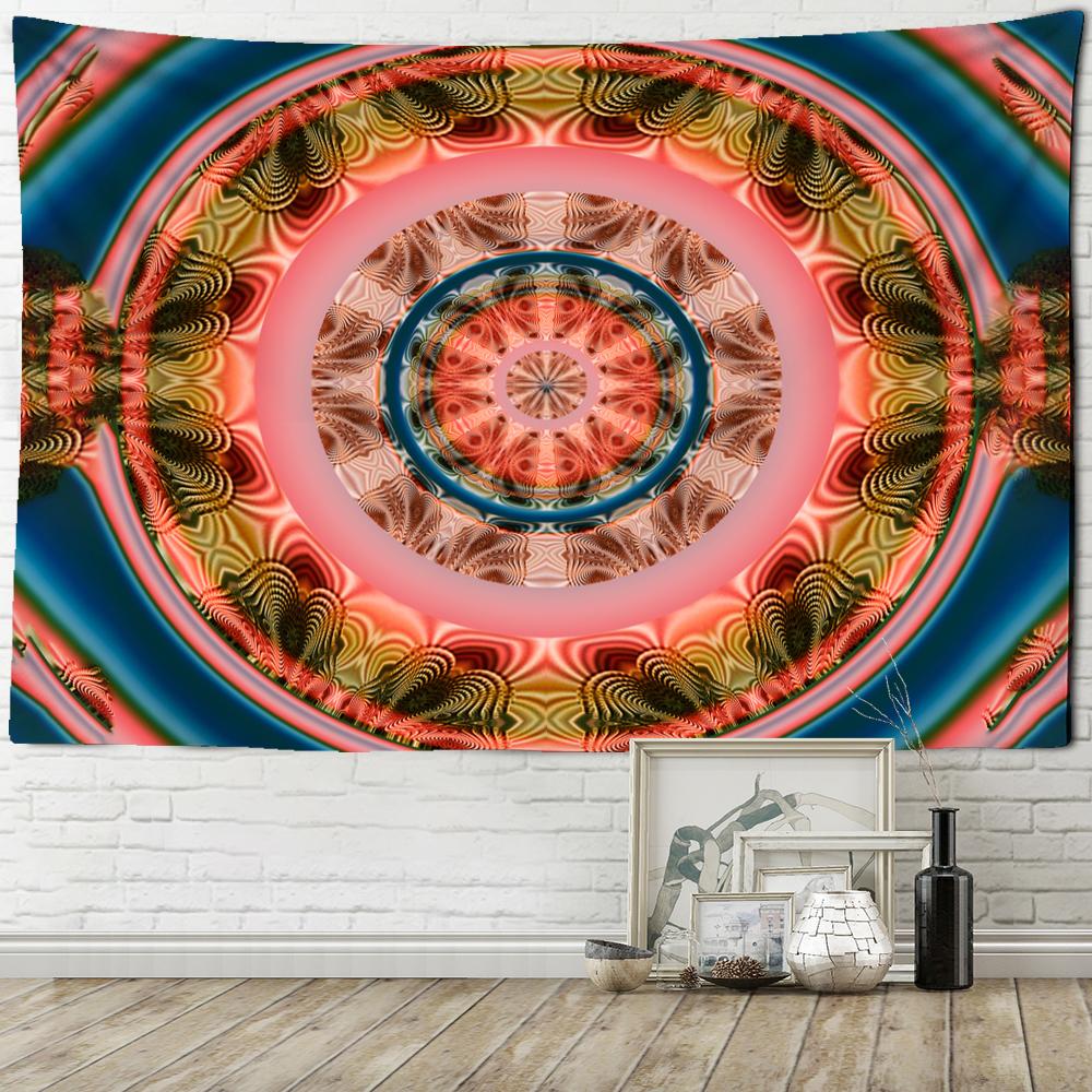 Tapiserie cu mandala colorată, agățată pe perete, în stil boem, vrăjitorie psihedelică, Tapiz, artă hippie, decor acasă