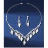 Full Diamond Multi-Crystal Diamond Necklace Earrings Set Multi-Color Jewelry Two-Piece Set