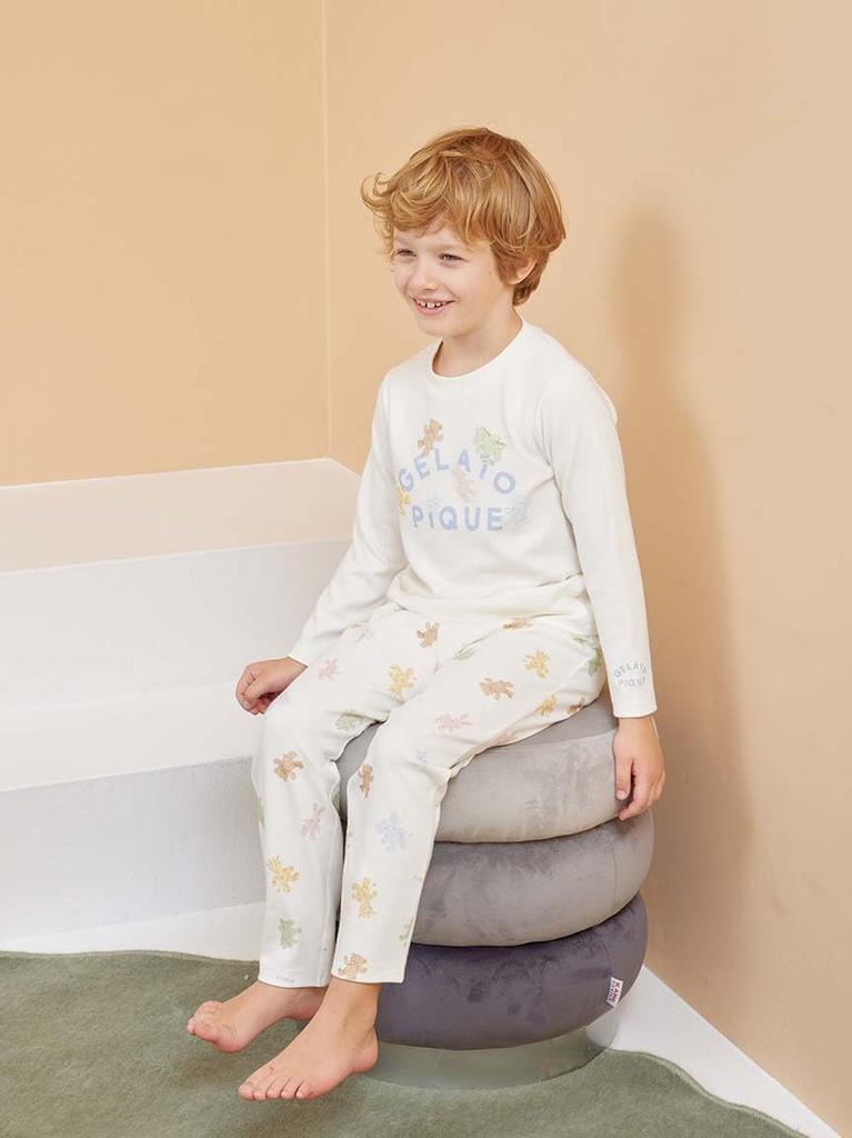 Gelato Pique Plush Print Long Pants PKCP251454 OWHT Kids'