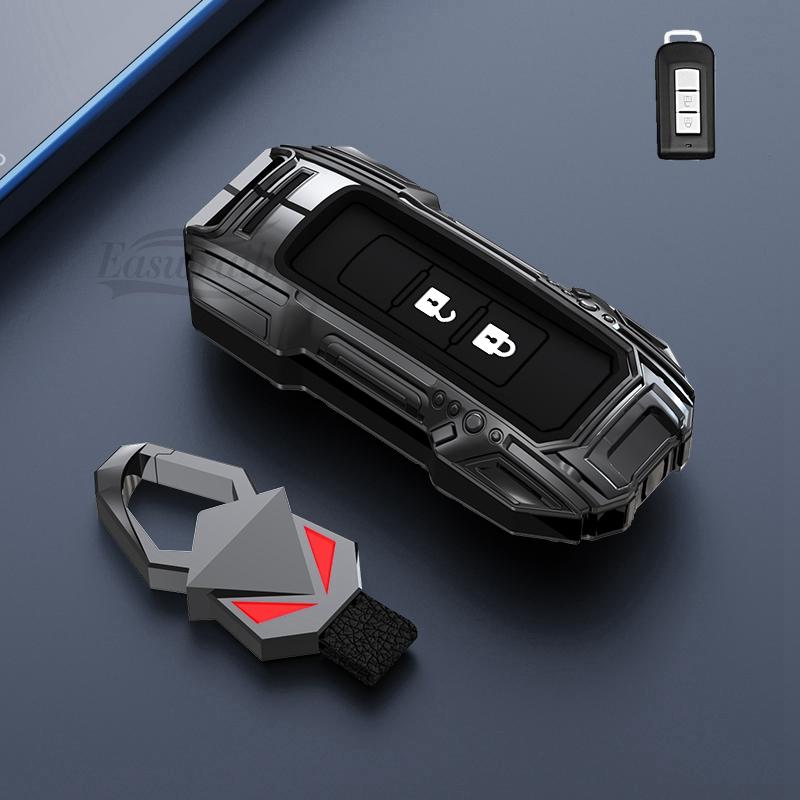 

Car 2/3Buttons Key Case Cover Holder Chain For Mitsubishi Outlander 2015 2017 Xpander Triton ASX LANCER Pajero Car Styling