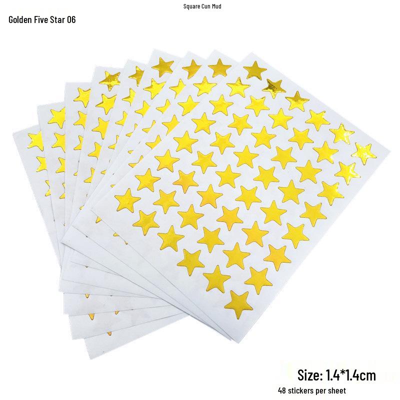 Golden Star and Flower Reward Stickers for Children - Ideal for Kindergarten Praise