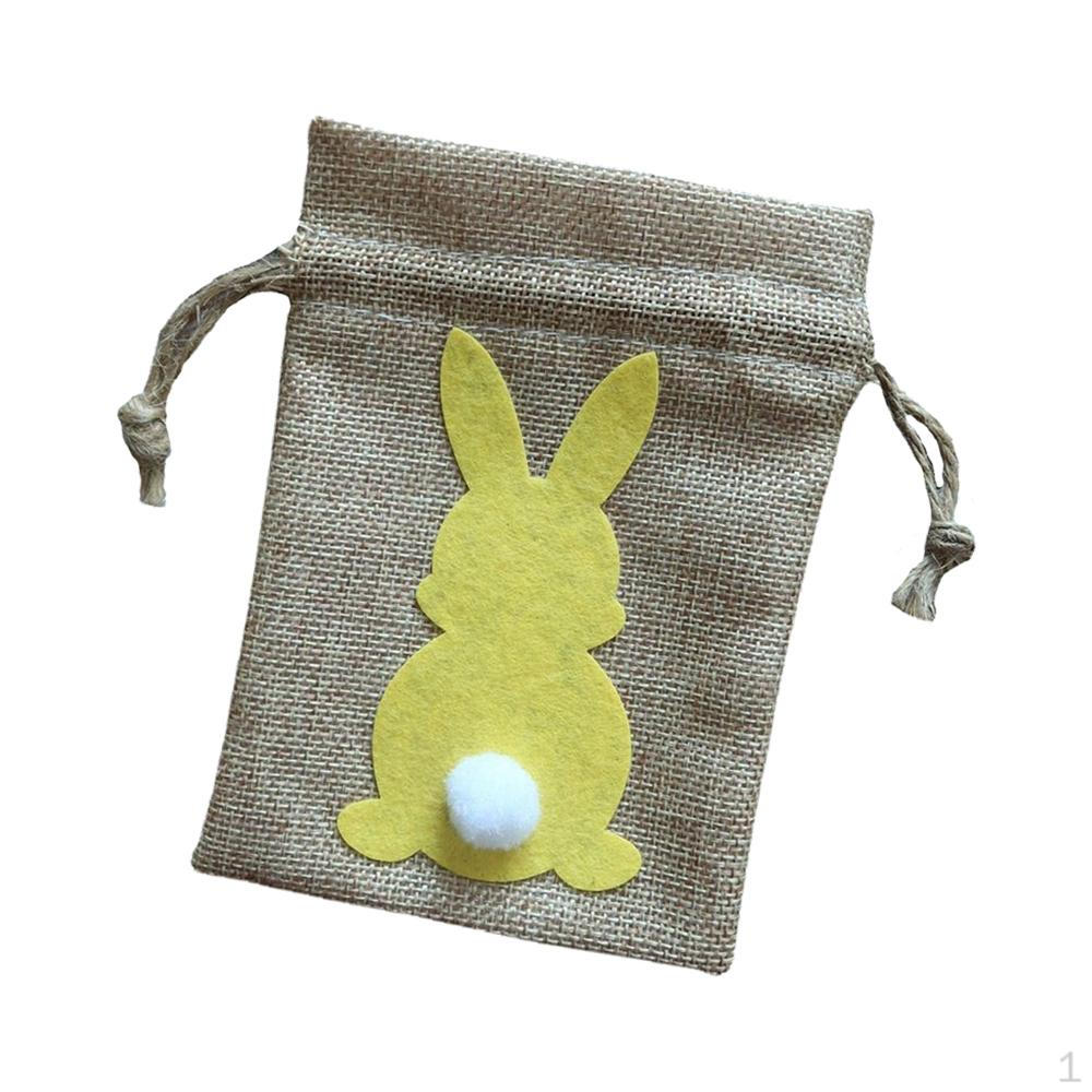 

Easter Decoration Burlap Drawstring Gift Pouch 14x10cm Accessories Cookie Packing Bag Reusable жёлтый
