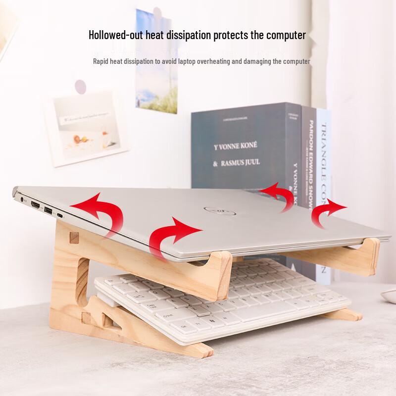 Vertikaler Laptopständer aus Massivholz mit Tischklemme