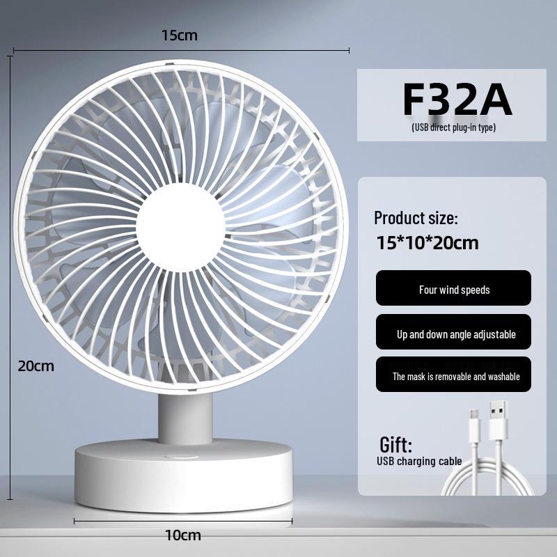 Rechargeable Portable Desktop USB Fan for Dormitory and Office Use 6-8 inch