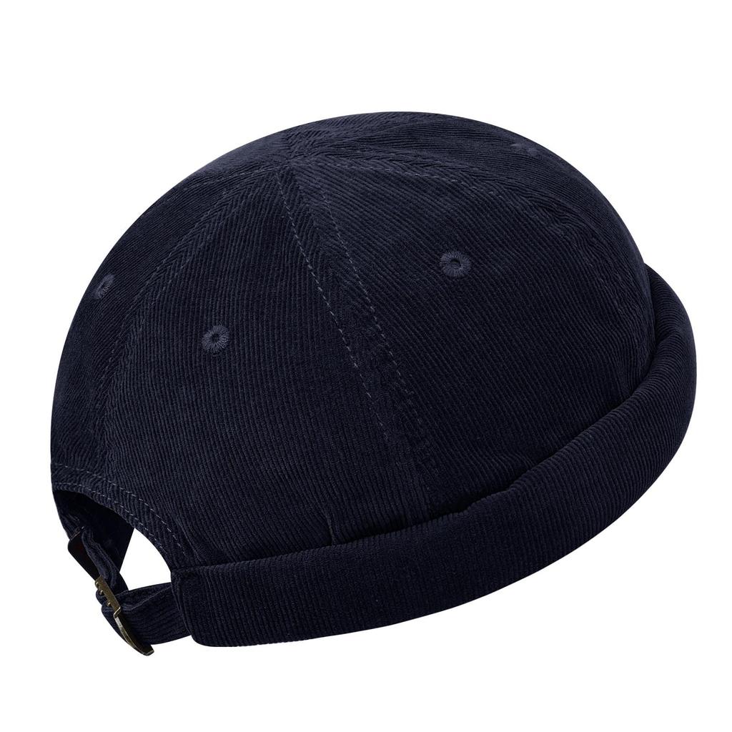 Clape Brimless Roll Retro Watch Outdoor Men's Cap, Cotton, Style, Casual, Slimming, Round, Cap, Unisex, (C-HBH01-Navy Blue)