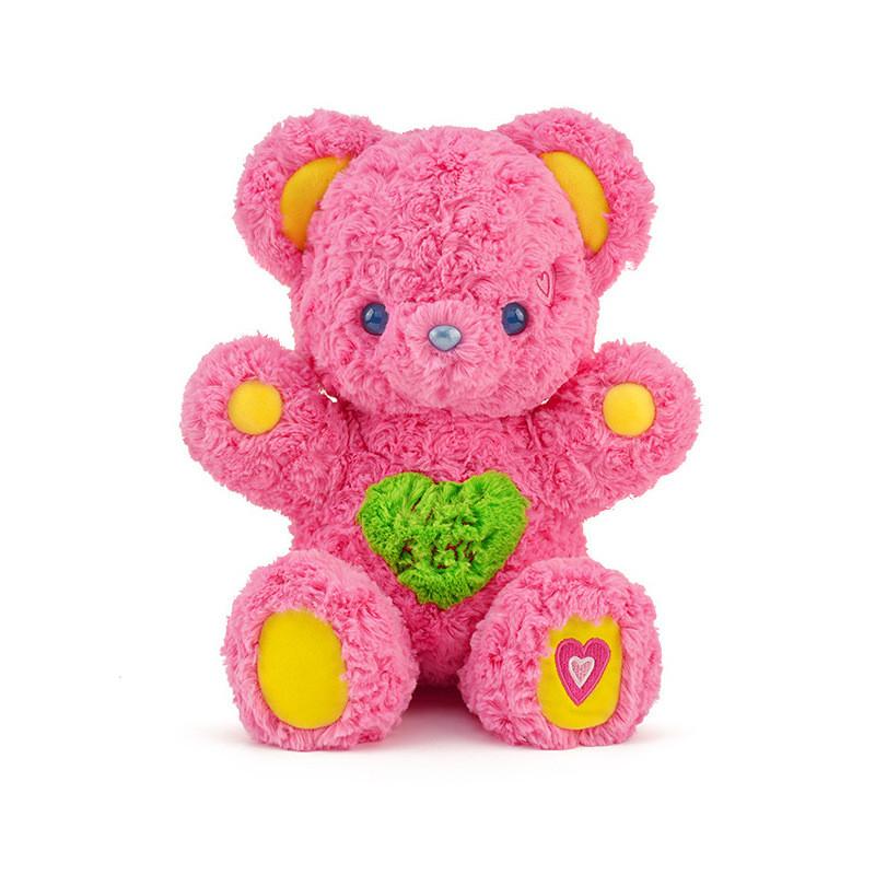 

Cute Candy Colored Letter Embroidery Heartshaped Color Blocking Plush Toy Doll For Girls Gift Collection 30cm розовый