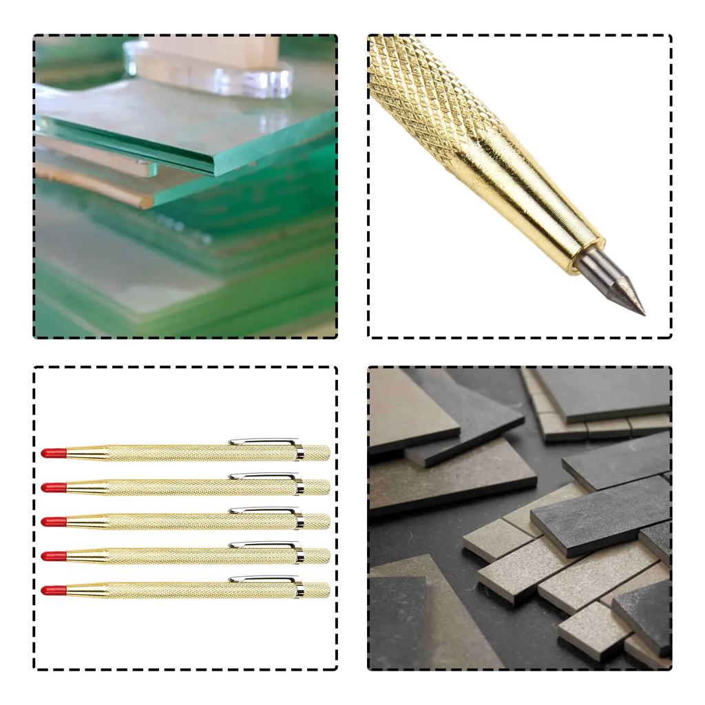 5 Stück Beschriftungsstift Stift Diamant Gold Handwerkzeuge Verschleißfestes Karbid Schneidmaschine Metall Anreißer Werkstattausrüstung