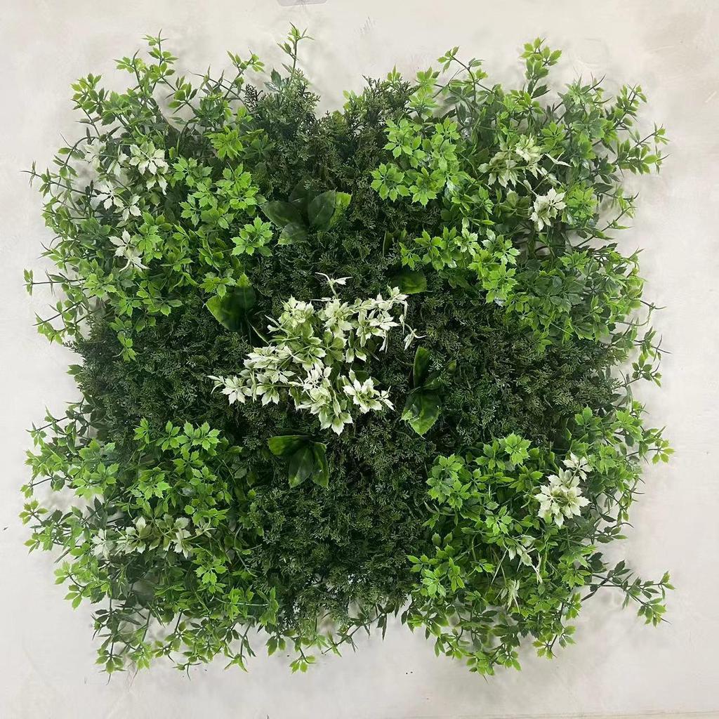50×50cm Artificial Green Plant Wall - Plastic Vertical Garden, Fake Flower Wall, Synthetic Turf Background