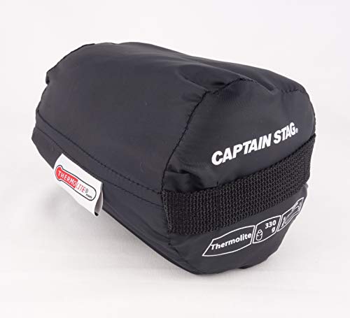 Captain Stag (CAPTAIN STAG) Sleeping Bag, Thermolite Inner Sheet, Mummy Style, with Drawstring Hood, Black, UB-33, 90(50)cm Wide X 210cm Long