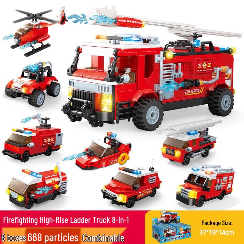 Gudi Building Blocks Fire Truck & Airplane Educational Toy for Boys
