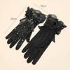 1 Pair Bow Knot Design Lace Gloves Full Finger Bridal Gloves Elegant Cosplay Gloves  for Women