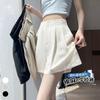 Women High Waist Cotton Linen A Line Wide Leg Casual Summer Shorts
