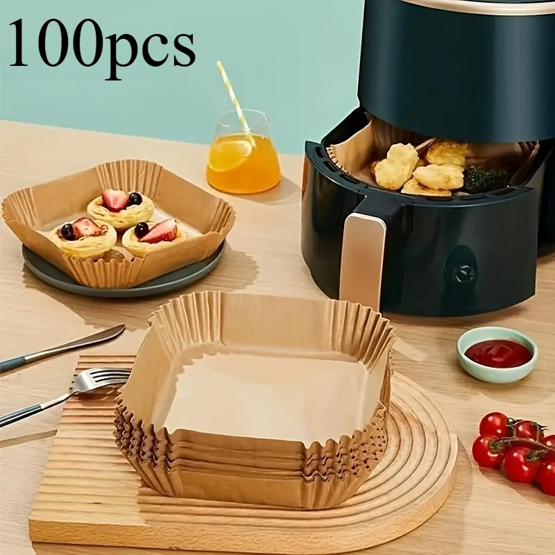 100pcs Air Fryer Paper, 7.87 Inches, BPA Free, Disposable, Suitable for Oven,Free Fryer Accessories, Disposable Mold, Square Air Fryer Paper