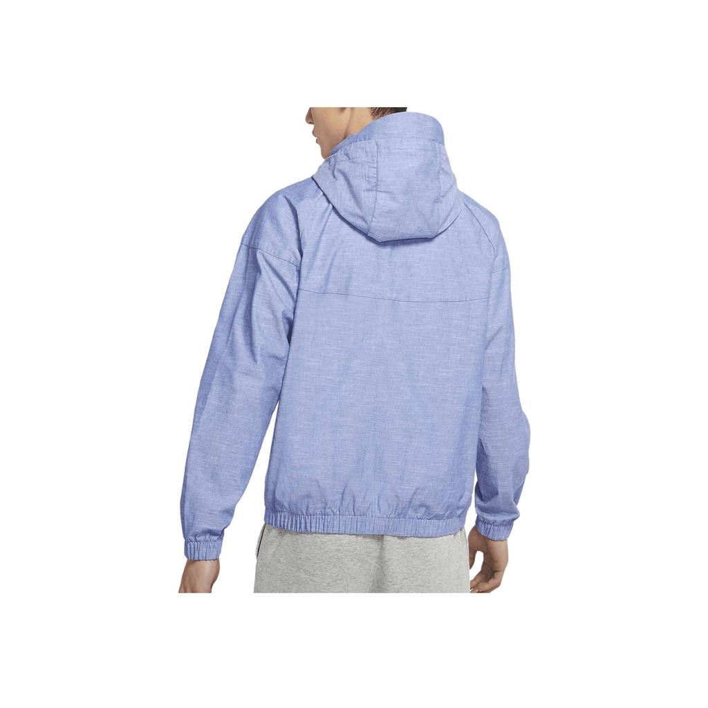 Nike Sportswear Logo Embroidered Woven Breathable Hooded Jacket Men Jackets Power-Indigo DM1184-411