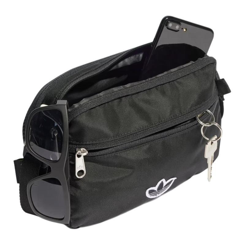 Adidas Oryginalna torba na ramię Premium Essentials z recyklowanego nylonu, torba crossbody Trąbki Unisex Czarna Adidas IT7610