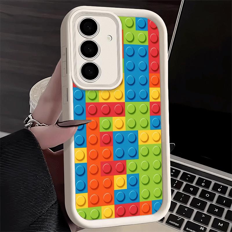 

Phone Case for Samsung Galaxy S26 S25 Ultra S24 FE Fashion Building Blocks Pattern Shell S23 Plus S22 + S21 S20 5G Soft Silicone Samsung S23 Plus