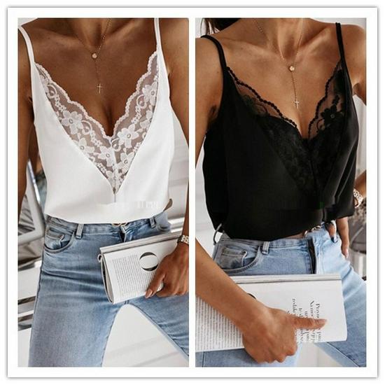 Lace Patchwork V-Neck Sling Dress