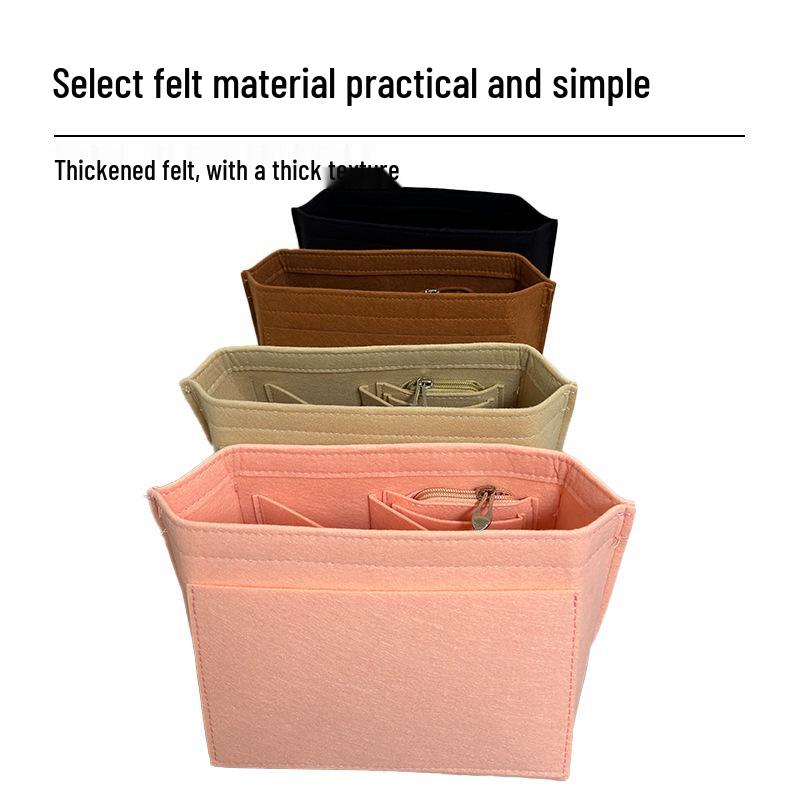 Large Capacity Multi-Compartment Felt Cosmetic Storage Bag