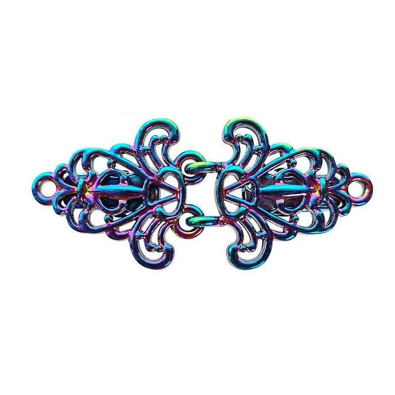 Hanfu Style Fur-Trimmed Coat with Frog Closure and Scarf Clip Brooch