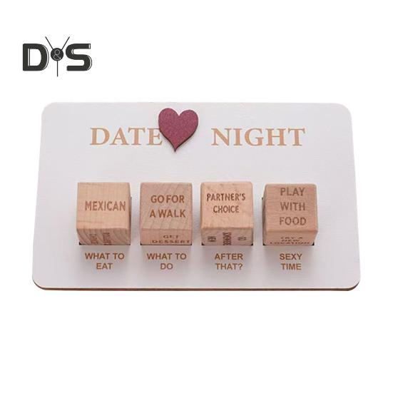 

1/4 шт. кубик для свидания, пара, еда, решение, деревянные игральные кости с 12 вариантами еды, пицца, бургер, китайская кухня B