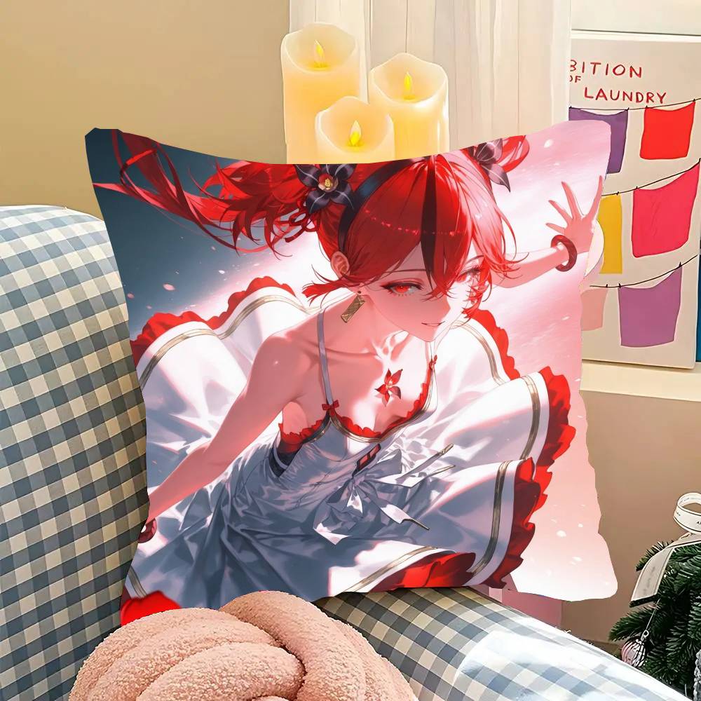 Camelya Game W-Wuthering Waves Pillow Case Fashion Square Pillowcase Bedroom Sofa Room Ins Decoration Leisure