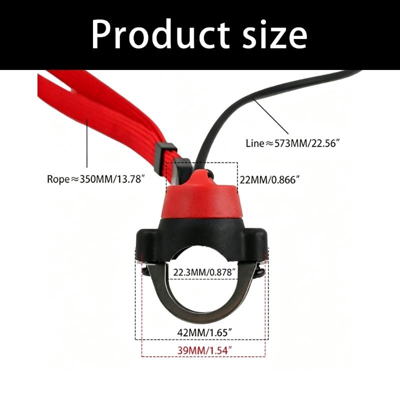 Trail Motorcycle Emergency Stop Control Assembly with Tether Cord and Lead-Wire Coupler for Mini Bike Repair Part