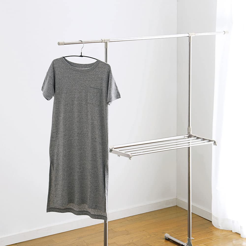 Bestco Stainless Steel Clothes Dryer, H-Shaped, Indoor, Extendable, Width 84-138cm, Depth 54cm, Height 87.5-145cm, Light Gray, NY-276