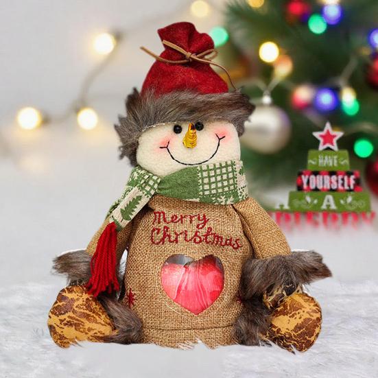 Christmas Gift Bags Zipper Design Reusable Fabric Gift Bags for Gifts Candy Fruits 3D Santa Snowman Deer Shaped Storage Bag for Party And Festival