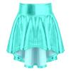 Girls Elastic Waist Ruffle Dance Skirt Bronzing Cloth Irregular Hem Stylish Performance Skirt