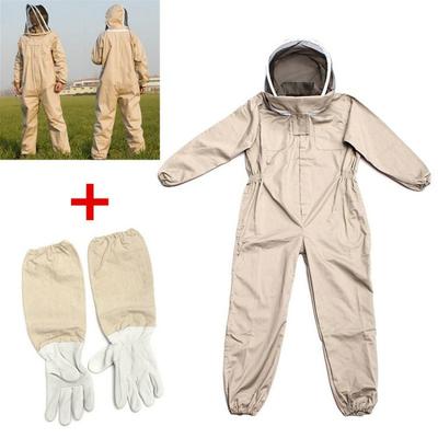Professioneller, belüfteter Ganzkörper-Imkeranzug mit Lederhandschuhen