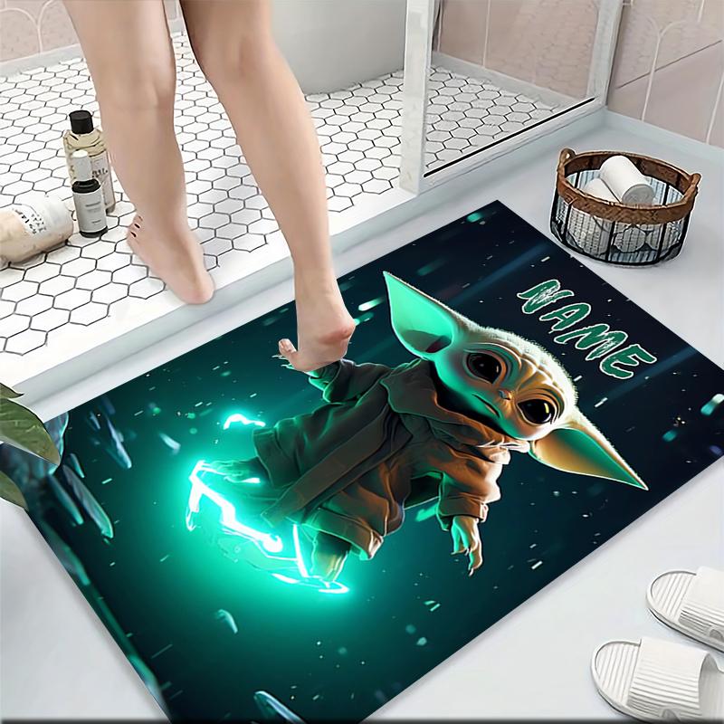 Custom Name Baby Yoda Lightsaber Adventure Carpet Rug Customizable Soft Washable Anti-Slip Home Living Room Sofa Mats Personalized Rug. 0909137