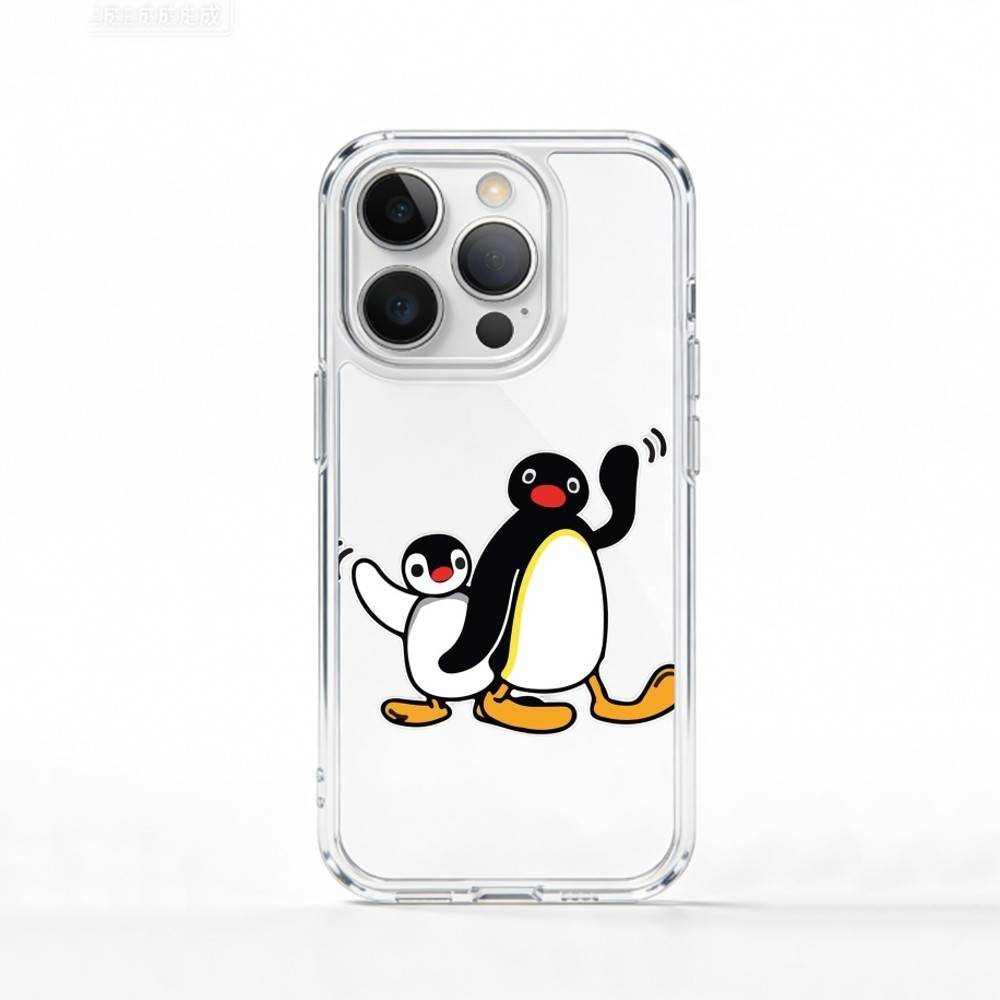 C-Cute Kawaii P-Penguin   Phone Case For iPhone 17 16 15 14 13 12 11 Mini Pro Max Plus Transparent Cover