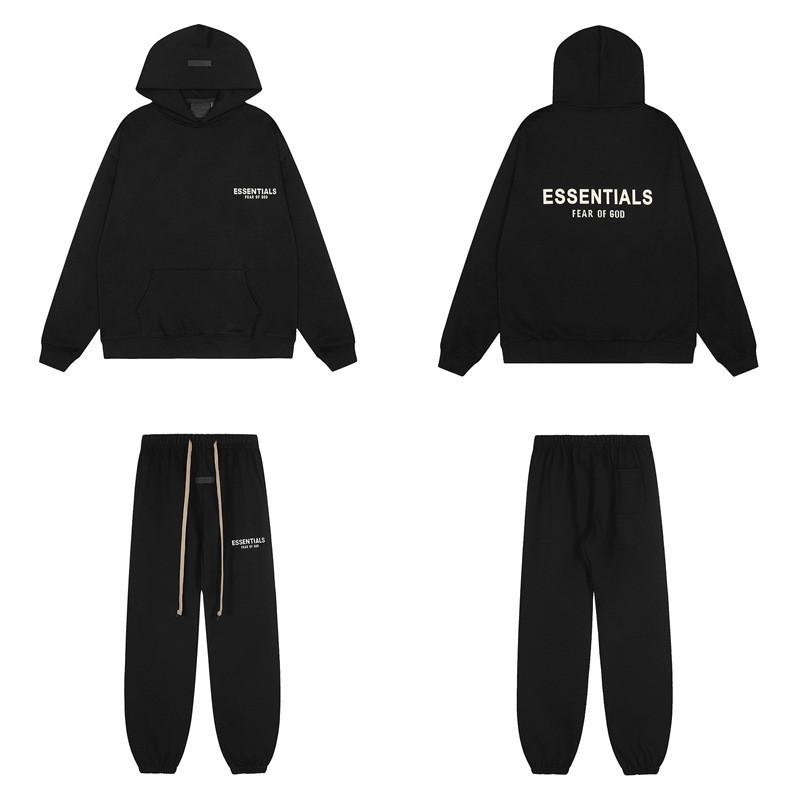 Herren Kapuzenpullover Mit Beflocktem Buchstabenaufdruck Locker Geschnitten Baumwolle Pullover Lässig Streetwear