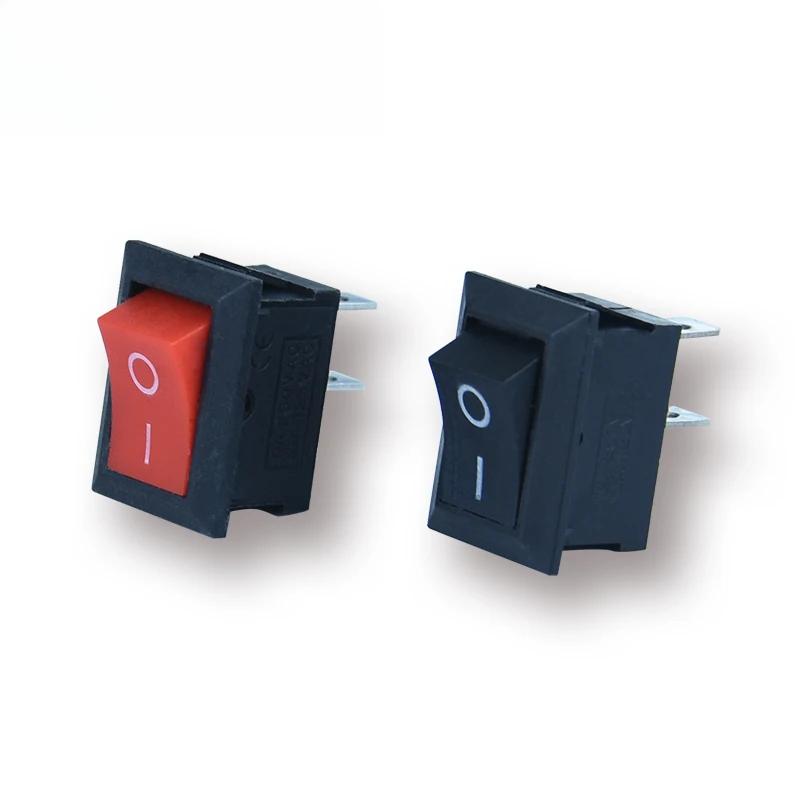 10PCS KCDF Small Self-resetting Power Button Boat Switch Rocker Water Dispenser Button Black 2 Pin 2 Gear KCD1 101F Second Gear.